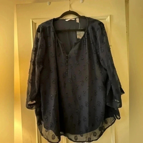 Issac Mizrahi Tops - Issac Mizrahi Navy Blue Blouse-Brand New-Size 2x